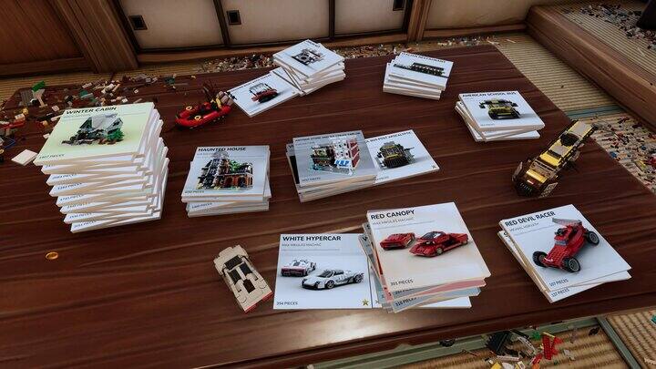 Finished models filling the workshop